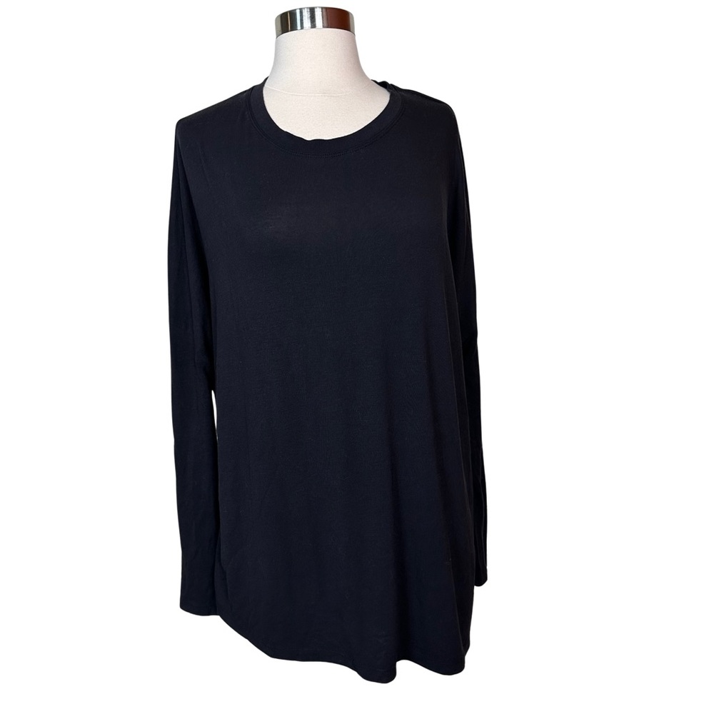 Athleta Black Long Sleeve Basic Lightweight Soft … - image 1